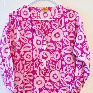 Roberta Roller Rabbit Hot Pink and White Floral Coverup / Dress